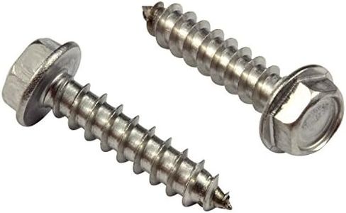 Bolt Dropper #8 X 3/4" Indented Hex Washer Head Screw, (100 pc), 18-8 (304) Stainless Steel