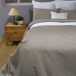 Blue Dahlia 100% Cotton Sateen Weave 300TC Stripes Duvet/Quilt/Comforter Cover for Double Bed-1 Duvet Cover-Oeko-TEX Certified-Soft Duvet Covers with Button Closure(85" x 98")-Light Grey