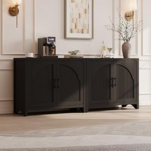 Bestier 37" Modern Fluted Sideboard Buffet Cabinet with Storage, Set of 2