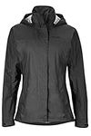 Marmot PreCip Women's Lightweight Waterproof Rain Jacket, Jet Black, X-Small