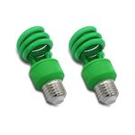 13 Watt Spiral CFL Green Light Bulb by Lumenivo - 13W Outdoor Green Light Bulb for Patio, Porch, Christmas Lights, Decorative Lighting, and Parties - E26 Medium Screw Base - 120V - 2 Pack