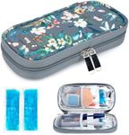 YOUSHARES Insulin Cooler Travel Case - Diabetic Cooler Travel Case Portable Refrigerated Medicine Travel Case with 2 Ice Pack (Camellia)