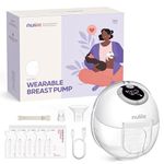 Nuliie Electric Breast Pump Hands-Free S32, Wearable Portable Breast Pumps 4 Modes 9 Levels, 24MM Comfortable Flange, More Private, Replaced Accessories Included (1 Pack, White)