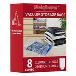 8 Pack Vacuum Storage Bags with Electric Air Pump,2 jumbo,2 large,2 midium,2 small bags,travel vacuum bags for luggage,vacuum seal bags for clothing travel