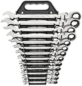 GEARWRENCH 12 Point Flex Head Ratcheting Combination SAE Wrench 13-Pieces Set, 9702D