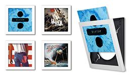 Pinnacle Frames and Accents Show & Listen Album Cover Display Frame Flip Frame Displays Vinyl Records 12.5x12.5 White Set of 4