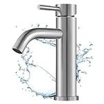 Bathroom Sink Taps Basin Mixer Tap Modern Single Lever Faucet for Washroom Bathroom Basin,Hot and Cold Faucet, Anti-Fingerprint Brushed Silver (Style-A)