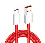 MYVN WARP/Dash Charging Type c Charger Cable Compatible for One Plus 8T /8 /8pro /7 Pro / 7T / 7T Pro Nord and Dash Charge for One Plus 3 / 3T / 5 / 5T / 6 / 6T / 7(1 M, Red)