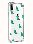 MAYCARI Cute Dinosaur Case Clear for iPhone 6 Plus/6s Plus, Cartoon Animal Design Transparent Shockproof Hard PC Back + Soft TPU Bumper Scratch-Resistant Cover for Boys&Girls