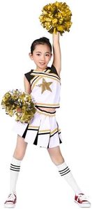 LOLANTA Teen Girls Cheerleader Outfit Cheer Uniform Fun Varsity Brand Youth Black, 14-16