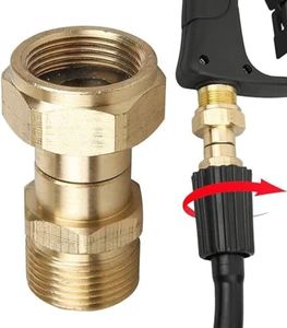 M22 x 14mm Brass Pressure Washer Swivel Joint Anti Twist Metric Connection for Pressure Washer Gun Hose 3000 PSI (Brass)