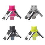 Cork Pops Assorted Colors 3 Inch Acrylic Dual Metal Wing Lock Champagne Vacuum Stopper 4-Pack