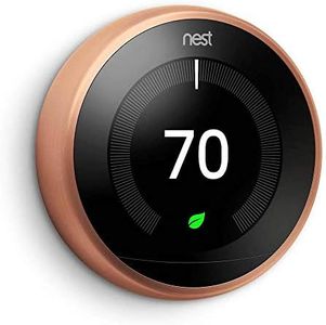 Google Nest Learning Thermostat - Programmable Smart Thermostat for Home - 3rd Generation Nest Thermostat - Works with Alexa - Copper