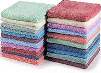 20 Pack Soft Baby Washcloths Luxury Multicolor Coral Fleece - Extra Absorbent and Wash Clothes for Newborns,Kids Suitable for Sensitive Skin and NewBorn - Baby Shower Face Towels 9.8 × 9.8 inches