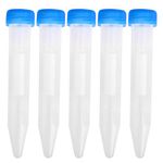 5pcs 10ml Graduated Cylinder Centrifuge Tube Laboratory Test w/ Caps