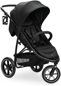 hauck Poussette 3 Roues Rapid 3 Air, Jusqu'à 22 kg, Roues Pneumatiques, Suspensions, Pliable, Compact, Protection UV 50+, Inclinable dès la Naissance, Guidon Réglable, Panier jusqu'à 3 kg, Noir