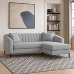 Casaliving Doraldo 4 Seater L Shape Convertible Sofa Set for Living Room, 3 Seater & Ottoman Modular Sectional Couch for Small Space (Grey Colour) Fabric