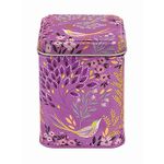 Elite Gift Boxes Sara Miller New Havali 100gm Pink Bird and Leaves Square Tin 75 x 75 x 93mm