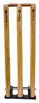 SAS SPORTS Wooden Cricket Stumps with Bails - Senior | Iron & Spring Stumps for Cricket | Wickets for Cricket Practice | Cricket Stumps Wooden | Wood Cricket Stump