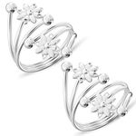 LeCalla 925 Sterling Silver Floral Design Toe Rings for Women BIS Hallmarked