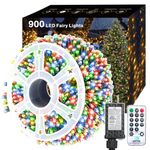 Jzhi 295FT 900 LED Christmas Lights Outdoor Indoor, LED String Lights with 8 Modes Remote Control, Timer & Memory Function Christmas Tree Lights for Decor of Yard Party Holiday Xmas Tree-Multicolor