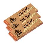 Zig-Zag – Unbleached Rolling Papers, 3 Booklet Pack, 50 Leaf per Pack, 1¼ Size, Slow Burning, (2 Sizes) Available, 100% Natural Gum Arabic, No Bleach, Authentic, Made in France, Qualité Supérieure Since 1879