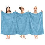 40x80 Inches Jumbo Size, Thick & Large 650 GSM Bath Sheet Cotton, Luxury Hotel & Spa Quality, Absorbent and Soft Decorative Kitchen and Bathroom Turkish Towels, Sky Blue
