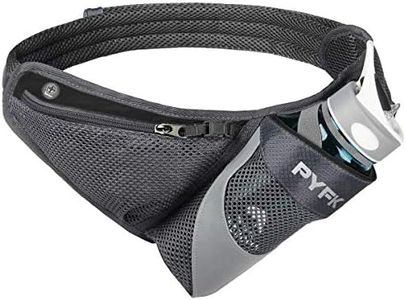 PYFK Running Belt Hydration Waist Pack with Water Bottle Holder for Men Women Waist Pouch Fanny Bag Reflective (Black)