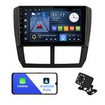 Android 10 Double Din Car Stereo for Subaru Forester 2008-2012 Impreza 2008-2011 with 9 Inch Touchscreen Radio Built-in Wireless Carplay/Android Auto/GPS/Bluetooth/FM/AUX-in/Steering Wheel Control