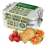 Stainless Steel 3-in-1 Bento Lunch Box + Free Life-TIME Warranty | Holds 6 Cups of Food + Bonus Pod Insert | TOP-Grade Durable Stainless Steel | ECO-Safe & Healthy | Perfect for Both Kids + Adults