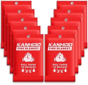 Emergency Fire Blanket for Home Kitchen - KANHIRO Fiberglass Fire Suppression Blanket Great for School, Fireplace, Grill, Car, Office, Warehouse (10 Pack, 39 in X 39 in)