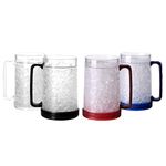 BC Inter Double Wall Gel Frosty Freezer Ice Mugs Clear Set of 4 (White black red and blue)