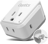 Ceptics European Plug Adapter, Safe USB-C 30W PD & QC 3.0-2 USA Socket - Compact & Powerful - Use in Greece, Italy, Switzerland, Turkey, Portugal - Includes Type C Swadapt Attachment