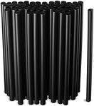Black Jumbo Smoothie Straws, Black Disposable Wide-mouthed Large Milkshake Straws 9'' Inches High/Tall 100 pack
