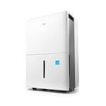 Midea 4,500 Sq. Ft. Energy Star Certified Dehumidifier with Pump Included 50 Pint 2019 DOE (Previously 70 Pint) - Ideal for Basements, Large & Medium Sized Rooms, and Bathrooms (White)