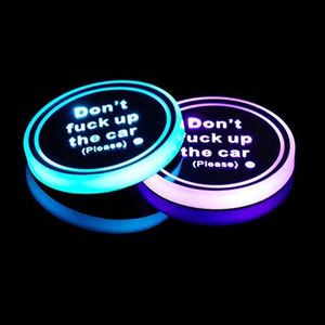 2PCS Led Cup Holder Lights Car Coasters 7 Colors Cup Pad USB Charging Mat for Drink Coaster Accessories Interior Decoration Atmosphere Light