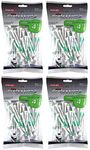 Pride Professional Tee System Golf Pro Length 4", 50 Count White/Green (4-Pack)