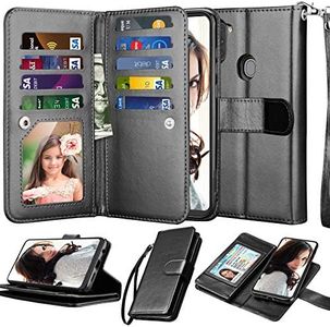 Njjex Galaxy A11 Case, for Samsung Galaxy A11 Wallet Case, [9 Card Slots] PU Leather ID Credit Holder Folio Flip [Detachable] Kickstand Magnetic Phone Cover & Lanyard for Samsung A11 2020 [Black]