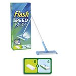 Flash Speedmop Starter Kit, Mop + 6 Dry Sweeping Refills Pads + 4 Wet Cloth Refills, Fast Easy & Hygienic Floor Cleaning, For Any Type Of Floor