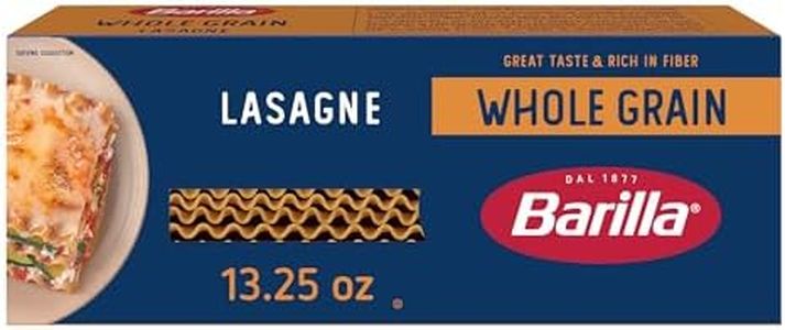 Barilla Whole Grain Lasagne, 13.25 oz. Box - Non-GMO Pasta Made With 100% Whole Grain Durum Wheat - Great Source of Fiber