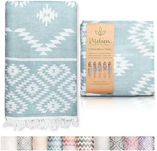 Mebien touche de la nature Turkish Towels Beach Towels Oversized (35”x67”) Beach Towels for Adults Quick Dry and Sand Free Beach Towel Beach Blanket 100% Cotton Turkish Towel - Pastel Teal