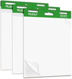 Prudiut 3 Pack Sticky Easel Pads, 15 x 18 Inches Flip Chart Paper Large White Sticky Notes Wall Pads Self Stick Chart Paper for Teachers, 30 Sheets/Pad