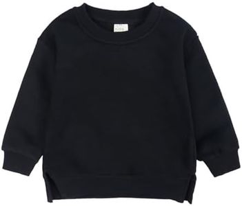 Toddler Baby Boy Girl Clothes Crewneck Sweatshirt Solid Color Long Sleeve Pullover Tops Fall Winter Casual Outfit