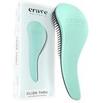 Crave Naturals BIGGIE Glide Thru Detangling Brush - Detangler Hairbrush & Comb for Curly, Natural, Straight, Wet or Dry Hair (MINT)