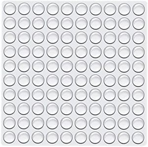 TCPENG® 100PCS Clear Rubber Feet, Small Self Adhesive Pads, Sticky Rubber Dots, Non-Slip Cabinet Stoppers, Furniture Buffers — Hemispherical Silicone Pads for Door Furniture