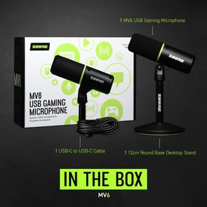 Shure MV6 Gaming Microphone – USB Condenser Mic for Streaming & Podcasting