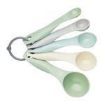 Colourworks Measuring Spoon Set, 5 Spoons for Measuring Food, Durable, Stain Resistant and Dishwasher Safe Plastic, Classic Colour, Classics