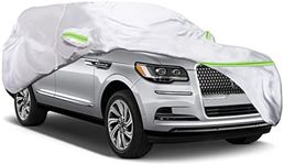 QUYDDC 360° Six Layers All Weather Car Cover Universal Fit for SUVs Up to 217"-236", Waterproof, Snow Proof, UV Proof, Scratch Proof, Bird Droppings Proof with 6 Reflective Strips, Thicked Car Cover