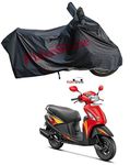 RiderShine 100% Waterproof Scooty Body Cover for Pleasure Plus Black