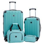 Travelers Club Midtown Hardside 4-Piece Luggage Travel Set, Emerald, 4-Piece Set, Midtown Hardside 4-Piece Luggage Travel Set